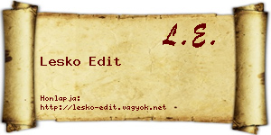 Lesko Edit névjegykártya